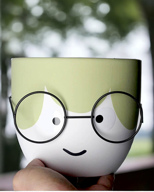 Face Planter Pot with Glasses